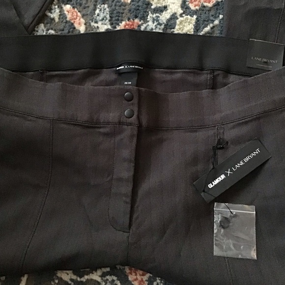 💐NWT LANE BRYANT 26/28 BLACK HERRINGBONE STIRRUP LEGGING PANTS - Picture 4 of 16